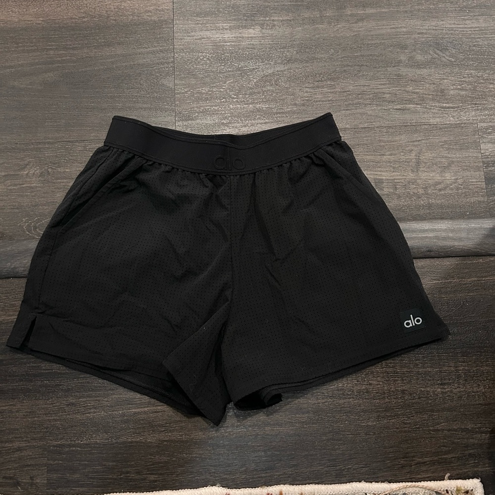 Alo Black mesh mirage Athletic Shorts